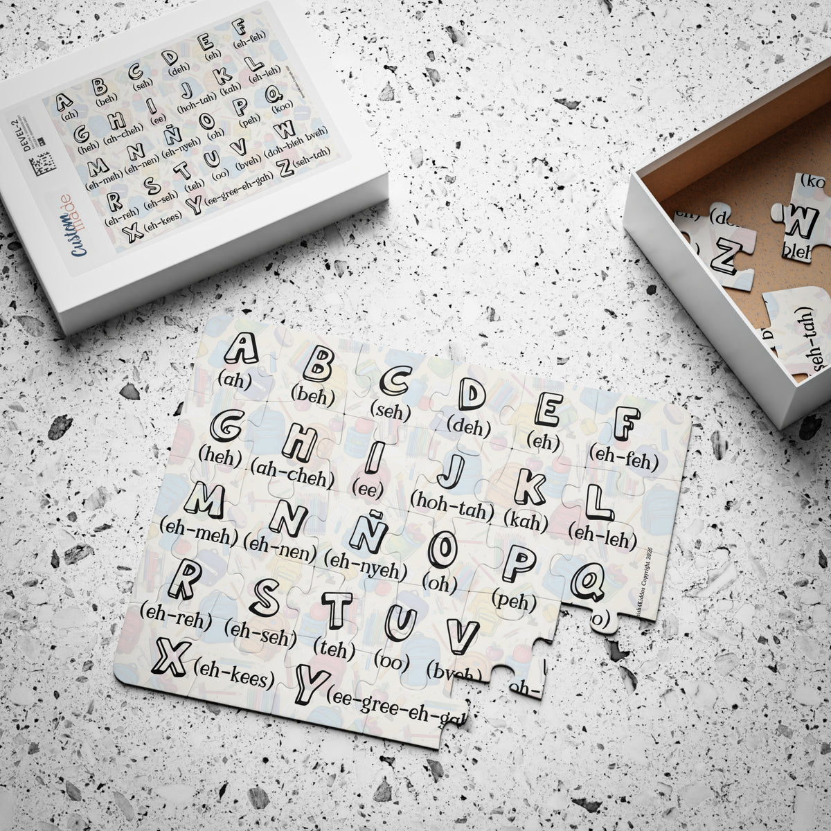 Spanish Alphabet 30-Piece Puzzle  Kids’ Letter and Phonics Learning Tool