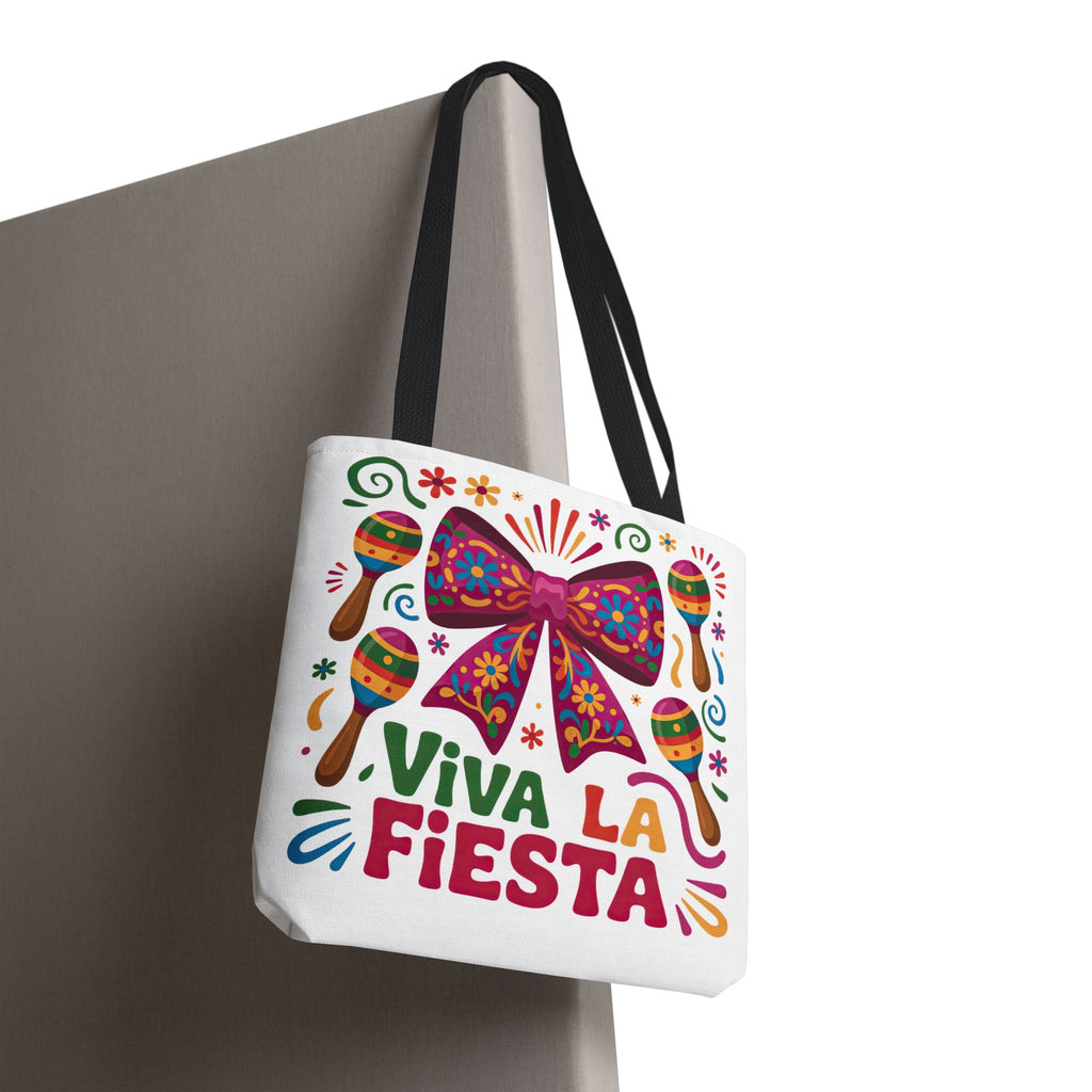 Viva La Fiesta Maracas Tote Bag | Colorful Hispanic Bag for Teachers and Parents 16x16