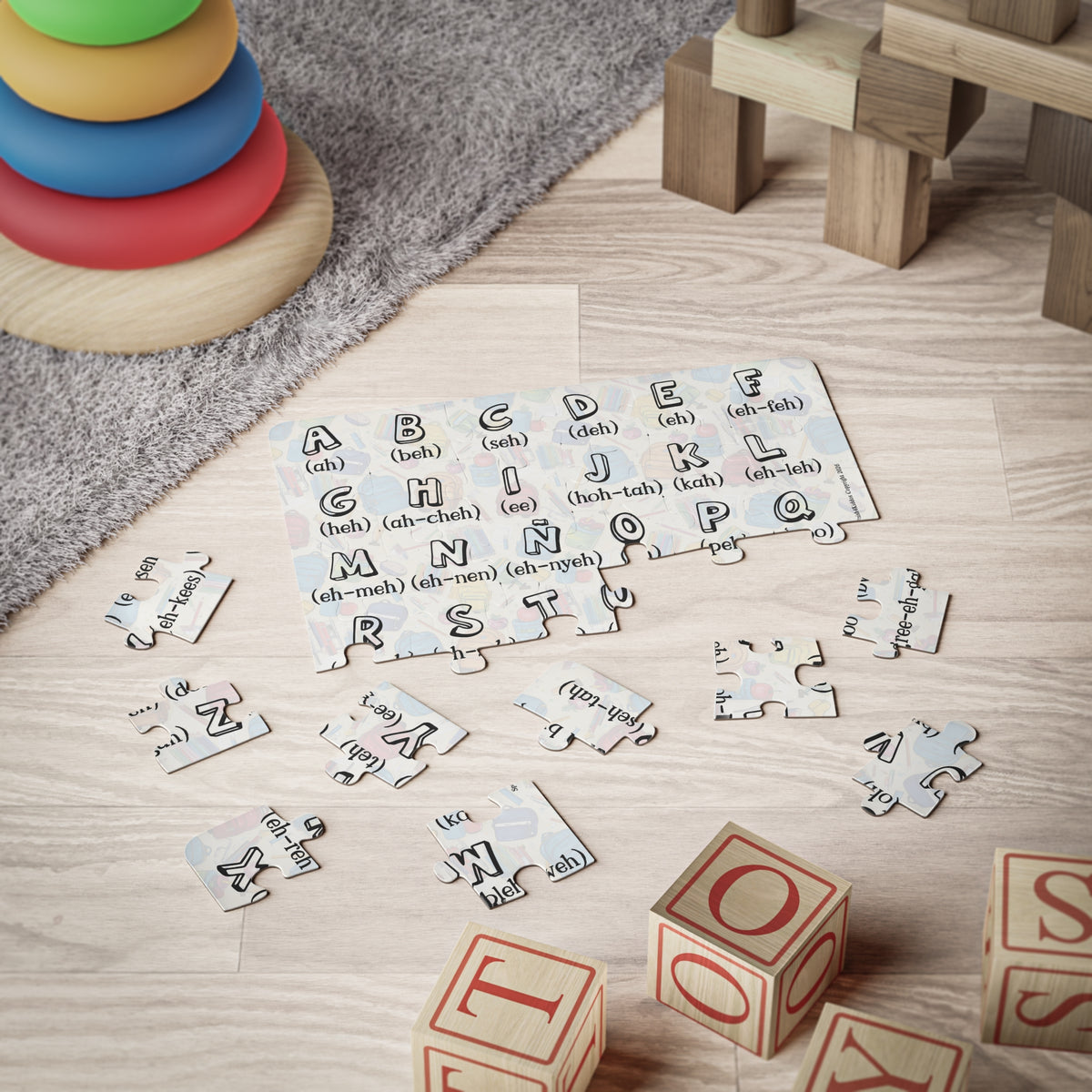 Spanish Alphabet 30-Piece Puzzle  Kids’ Letter and Phonics Learning Tool