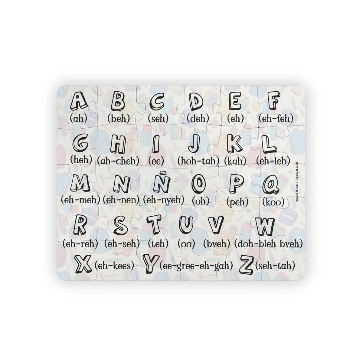 Spanish Alphabet 30-Piece Puzzle  Kids’ Letter and Phonics Learning Tool