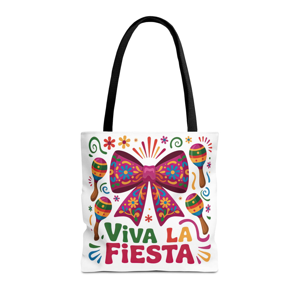 Viva La Fiesta Maracas Tote Bag | Colorful Hispanic Bag for Teachers and Parents 16x16