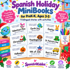 Spanish Holiday Mini Books for PreK | Bilingual Activities for Ages 3-5