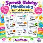 Spanish Holiday Mini Books for PreK | Bilingual Activities for Ages 3-5