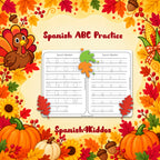 Spanish Thanksgiving Alphabet Learning Mats | Ages 3-5 | PreK-K Activities