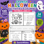 Spanish Halloween Activities and Coloring Book for Kids - PreK to K