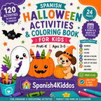 Spanish Halloween Activities and Coloring Book for Kids - PreK to K
